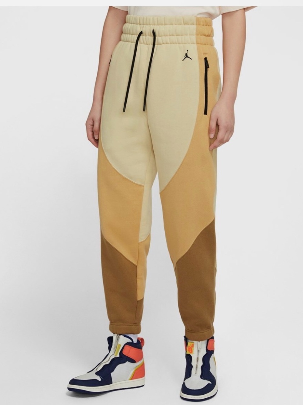 AIR JORDAN Fleece Color Block Sweatpants Jumpman Logo Size XS